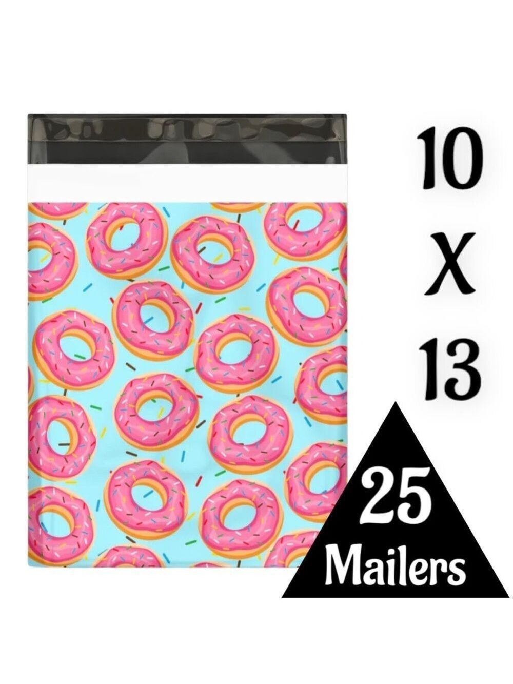 25 10X13 Poly Mailers Donuts And Sprinkles, Shipping Envelopes PRICE IS FIRM - Picture 8 of 9